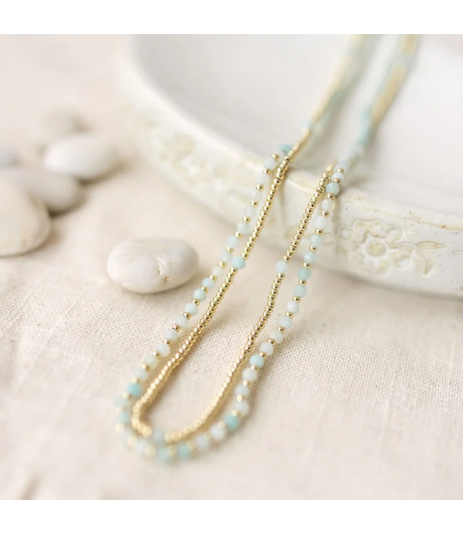 Glee - Always necklace- Gold/Amazonite