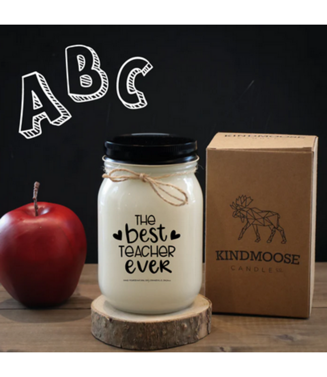KindMoose Candle Company 16 oz -Best teacher ever- Apple Harvest