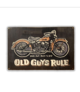 Old Guys Rule - Panhead Motorcycle metal sign