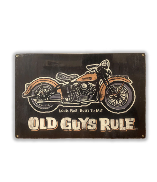 Old Guys Rule - Panhead Motorcycle metal sign