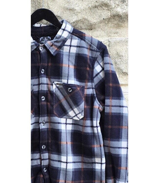 Point Zero men - Checkered Polar fleece- Blue