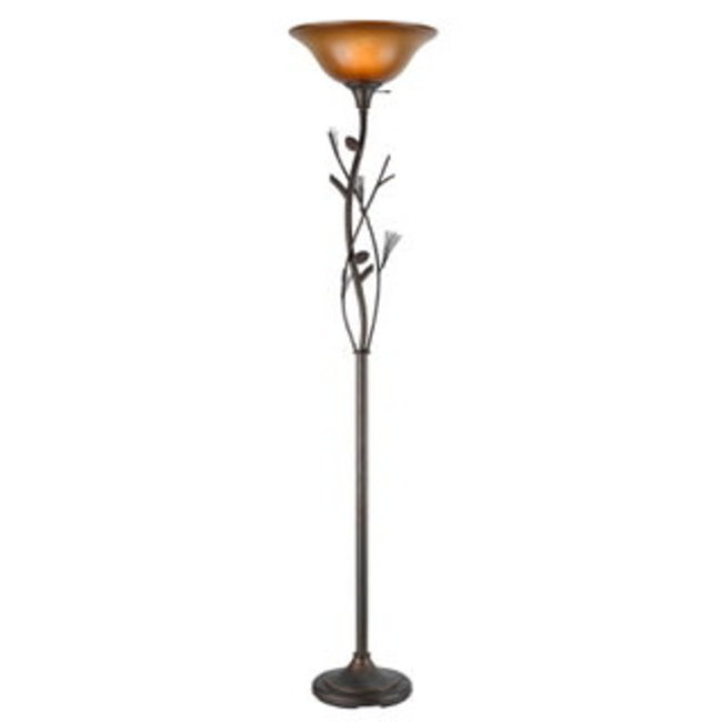 CAL Lighting Pinecone Torchiere Standing Lamp 72, Willow Finish