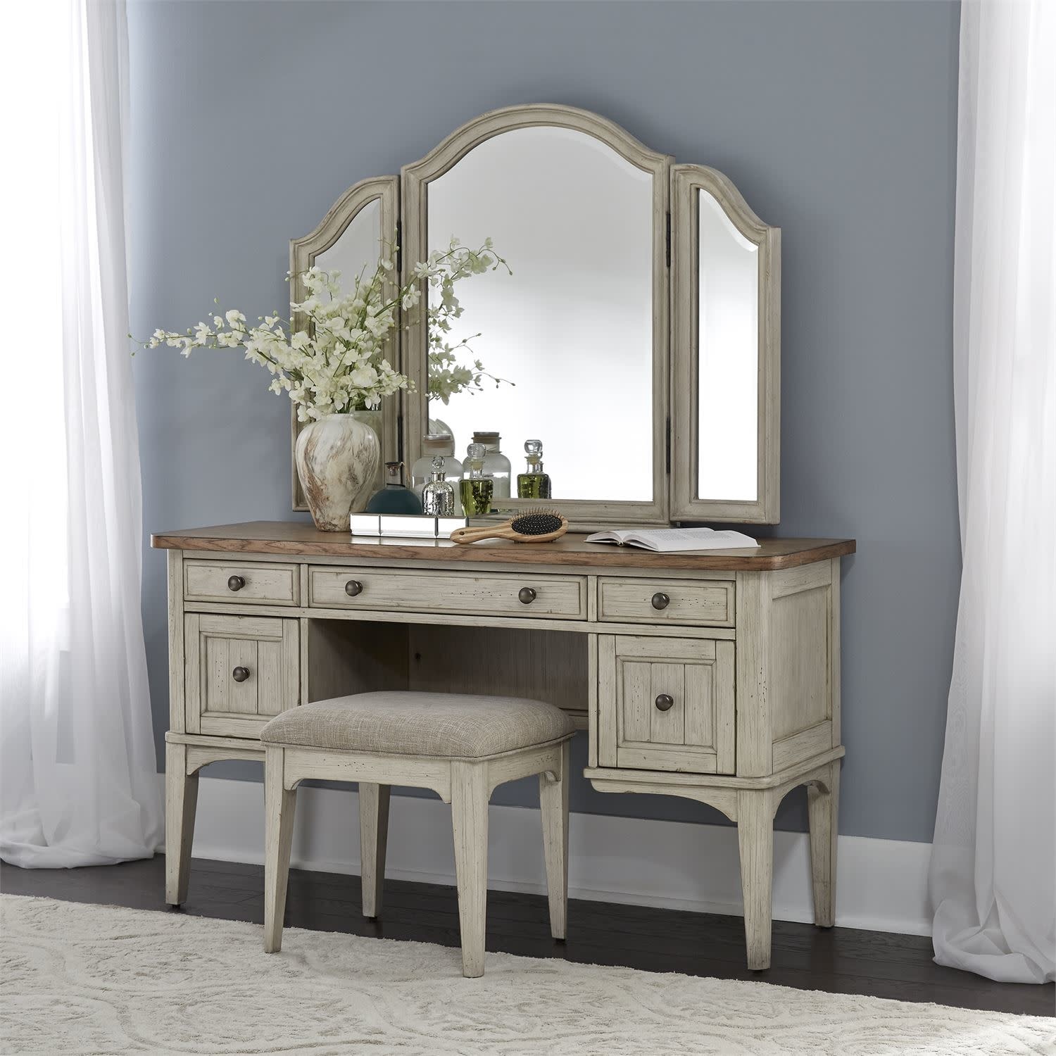 Farmhouse makeup vanity deals