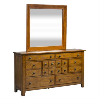 Grandpas Cabin  Dresser & Mirror (175-BR-DM)