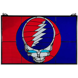 Meyda Lighting Grateful Dead Stained Glass Window -  Steal Your Face