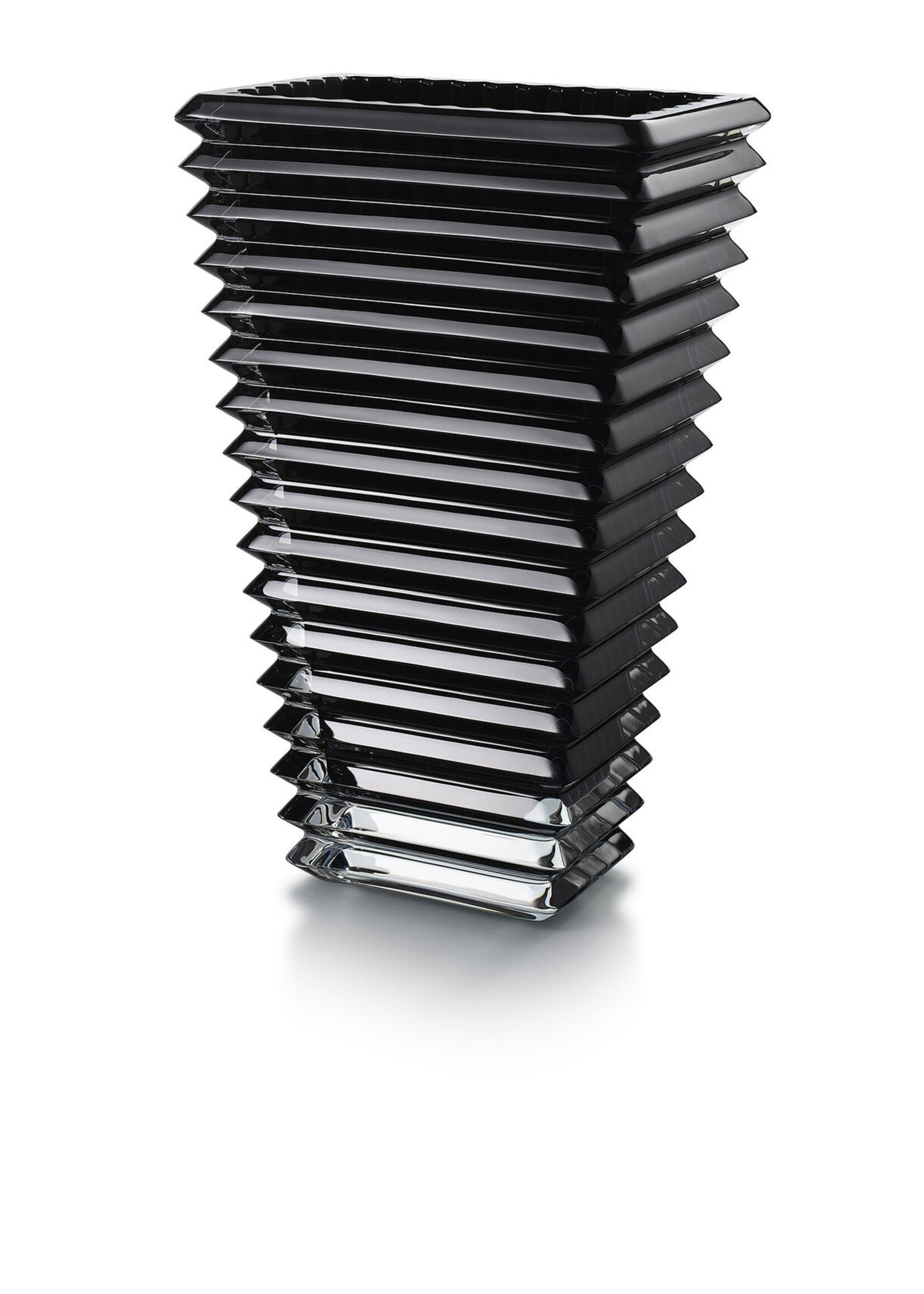 Baccarat Eye Vase Large Rectangular Black