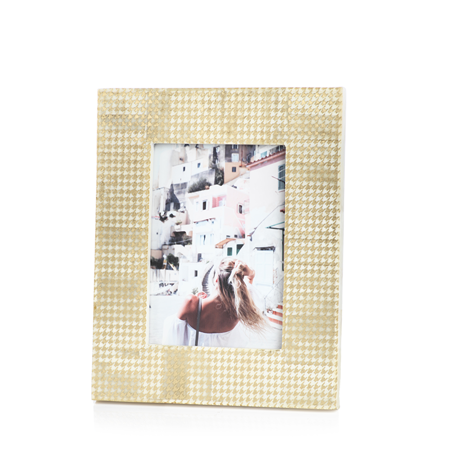 Gold Houndstooth Photo Frame 5x7