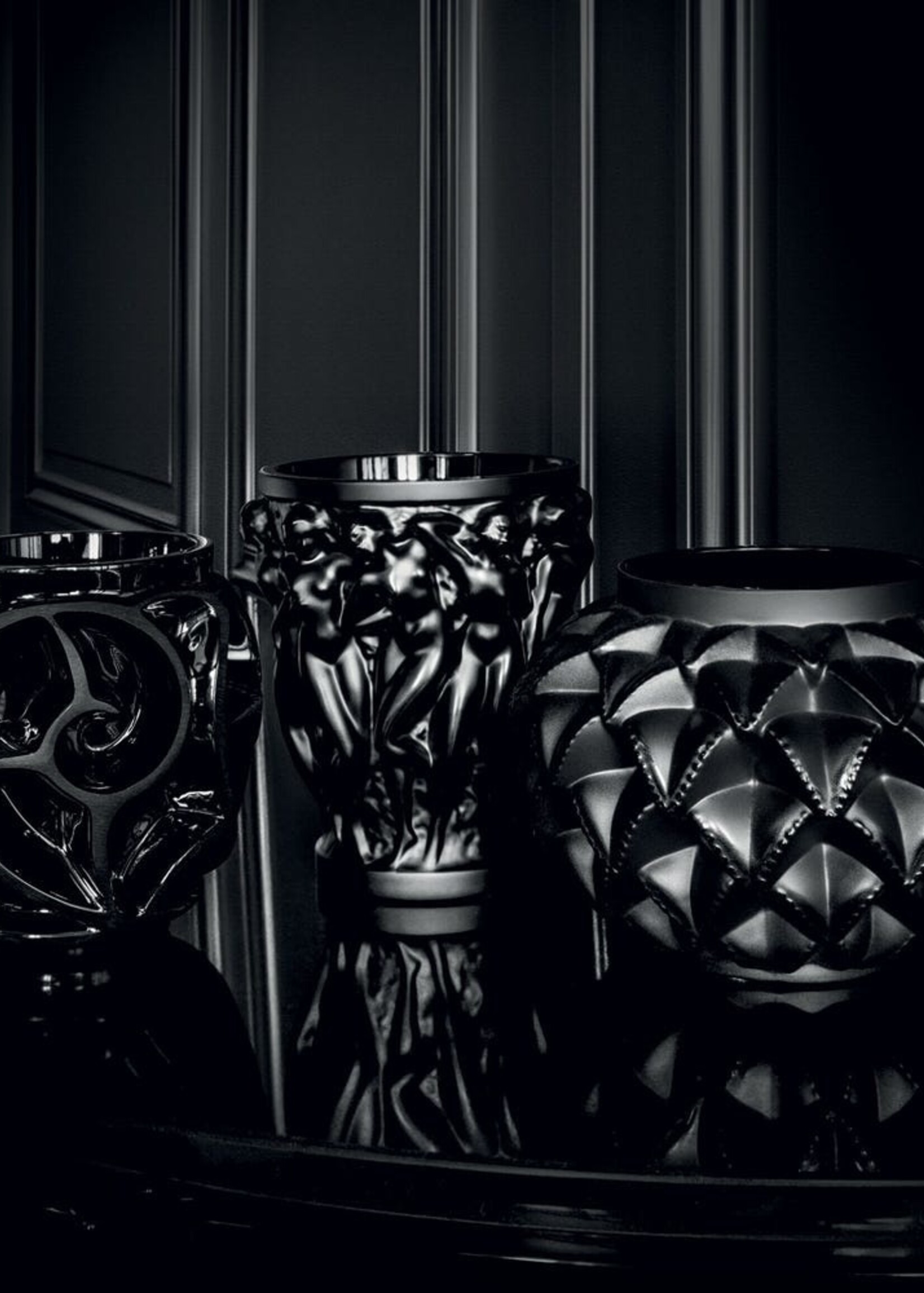 Lalique Black Languedoc Small Vase