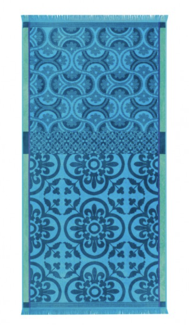 Le Jacquard Francais Santorin Turquoise Beach Towel 39"x79"