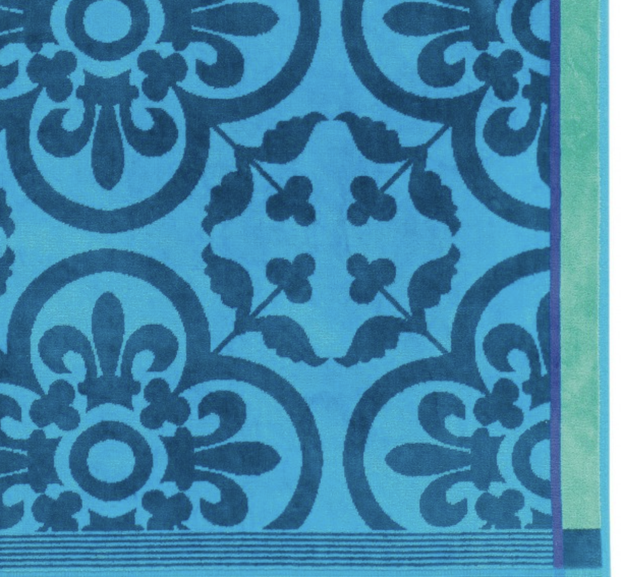 Le Jacquard Francais Santorin Turquoise Beach Towel 39"x79"