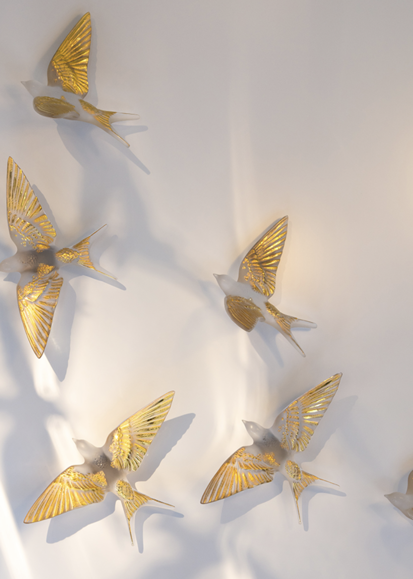 Lalique Swallow Wall Sculpture Gold