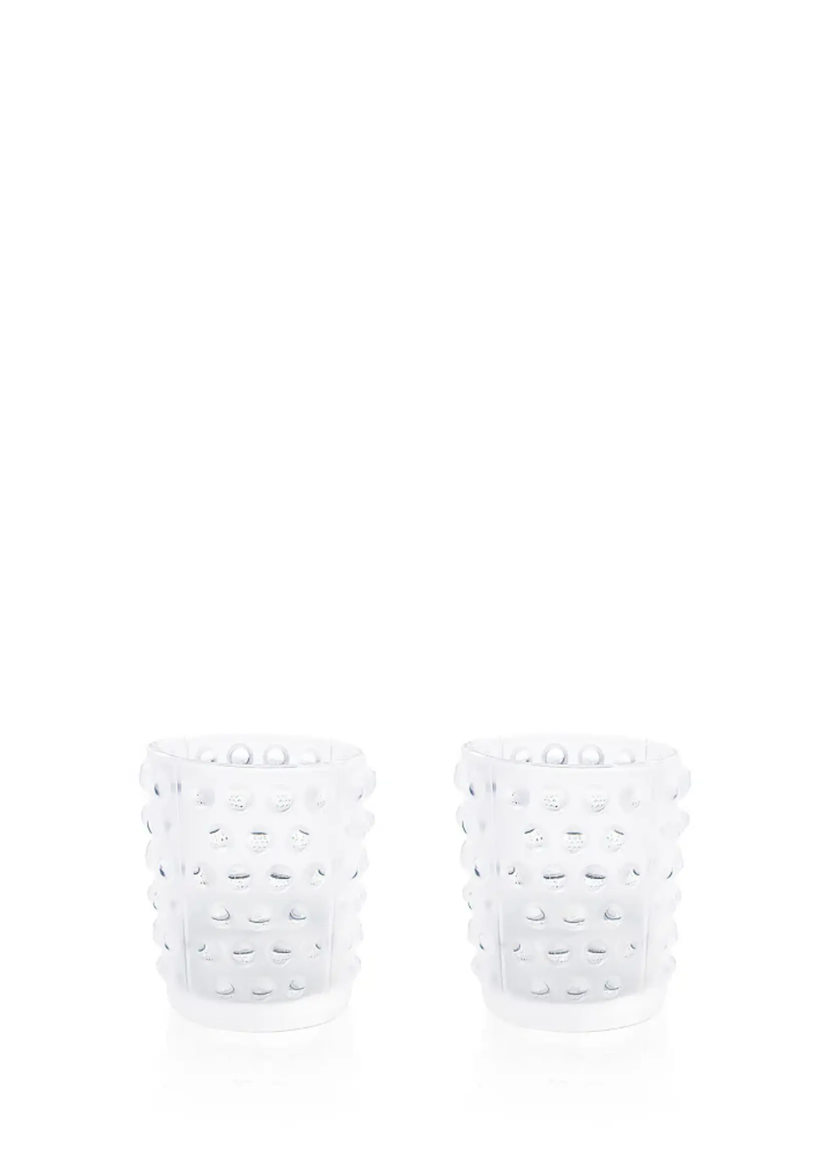 Lalique Mossi Votive Clear S/2
