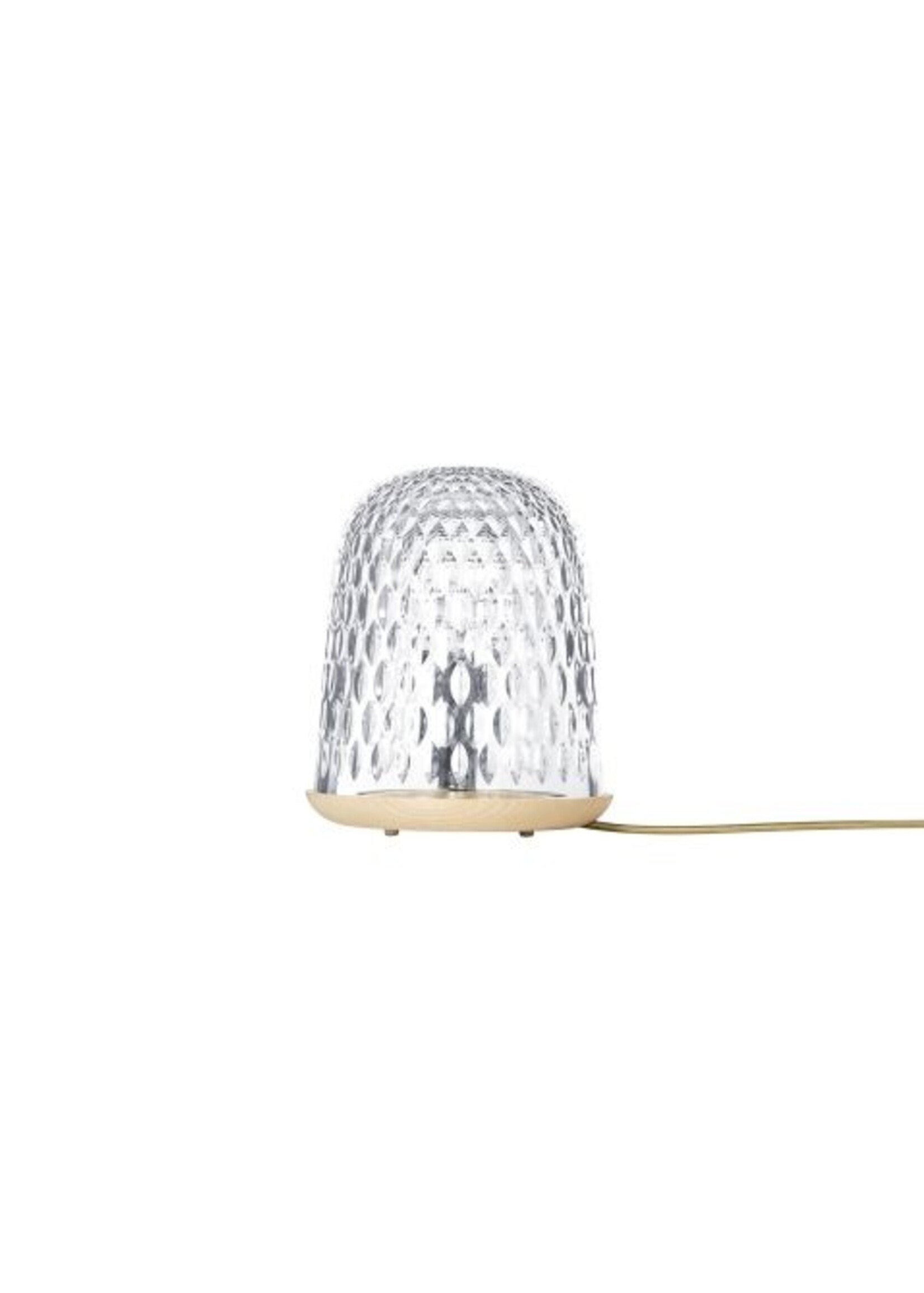 Saint-Louis Folia Table Lamp Clear Crystal Light Wood