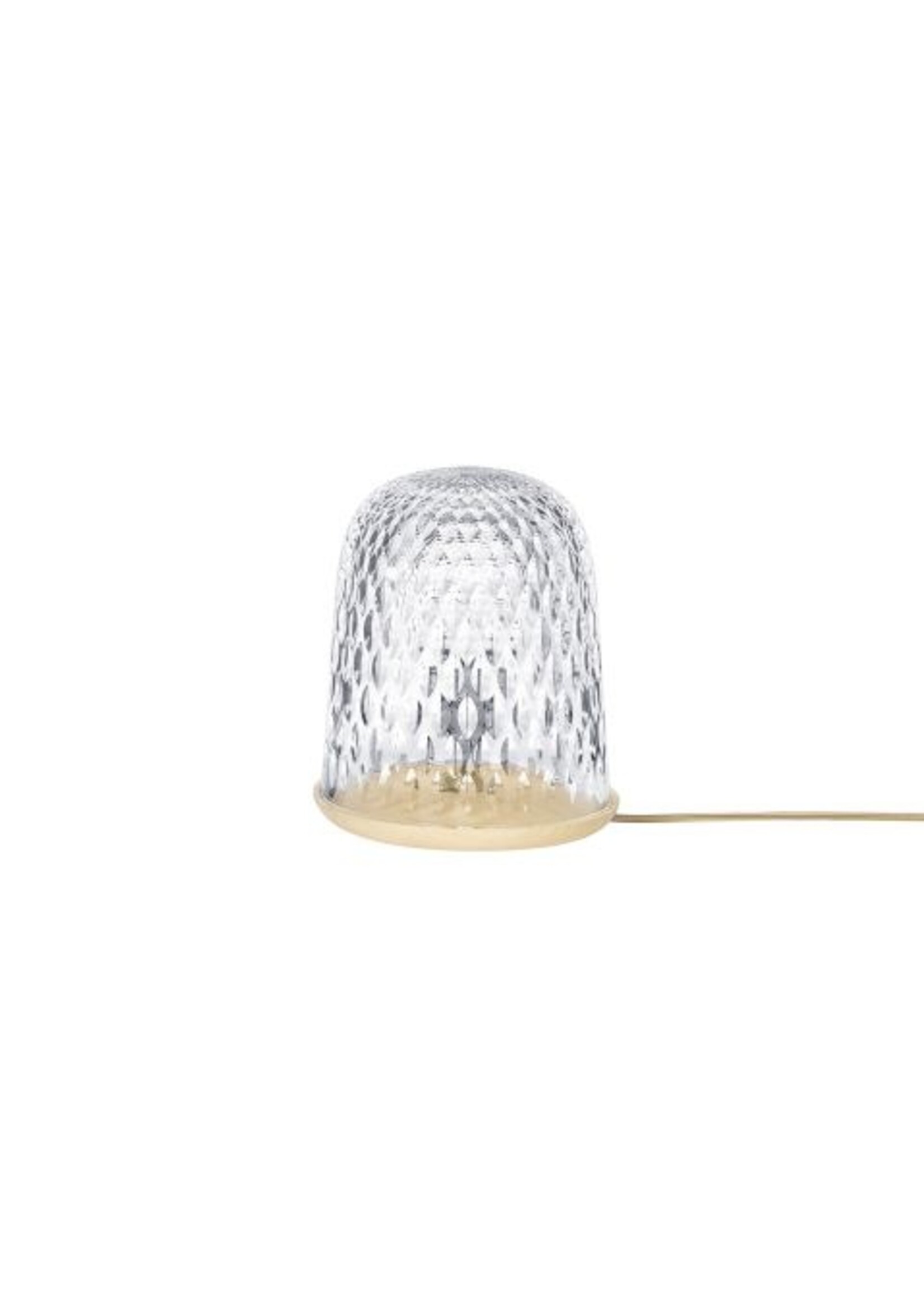 Saint-Louis Folia Table Lamp Clear Crystal Light Wood