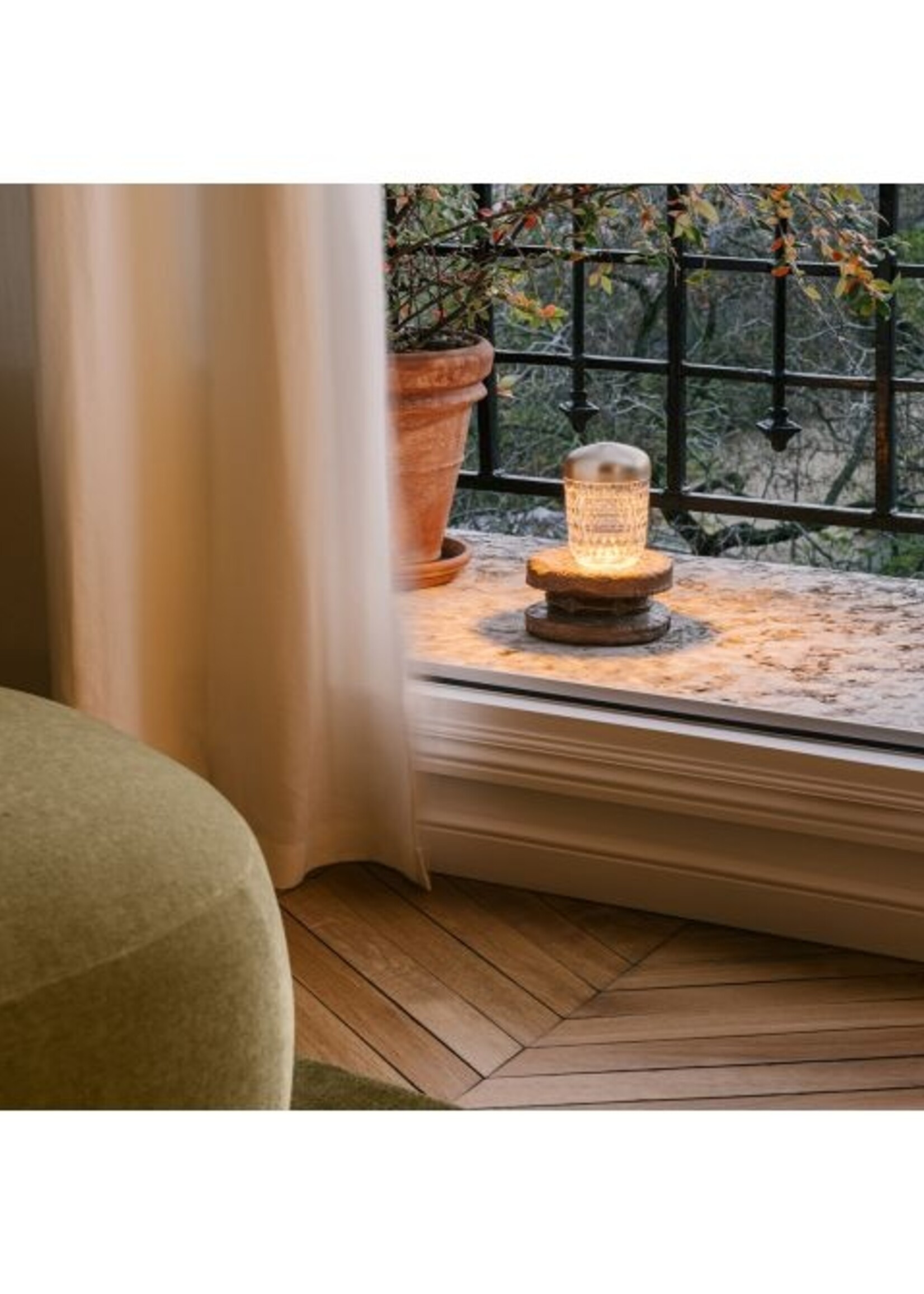 Saint-Louis Folia Mini Portable Lamp Silver