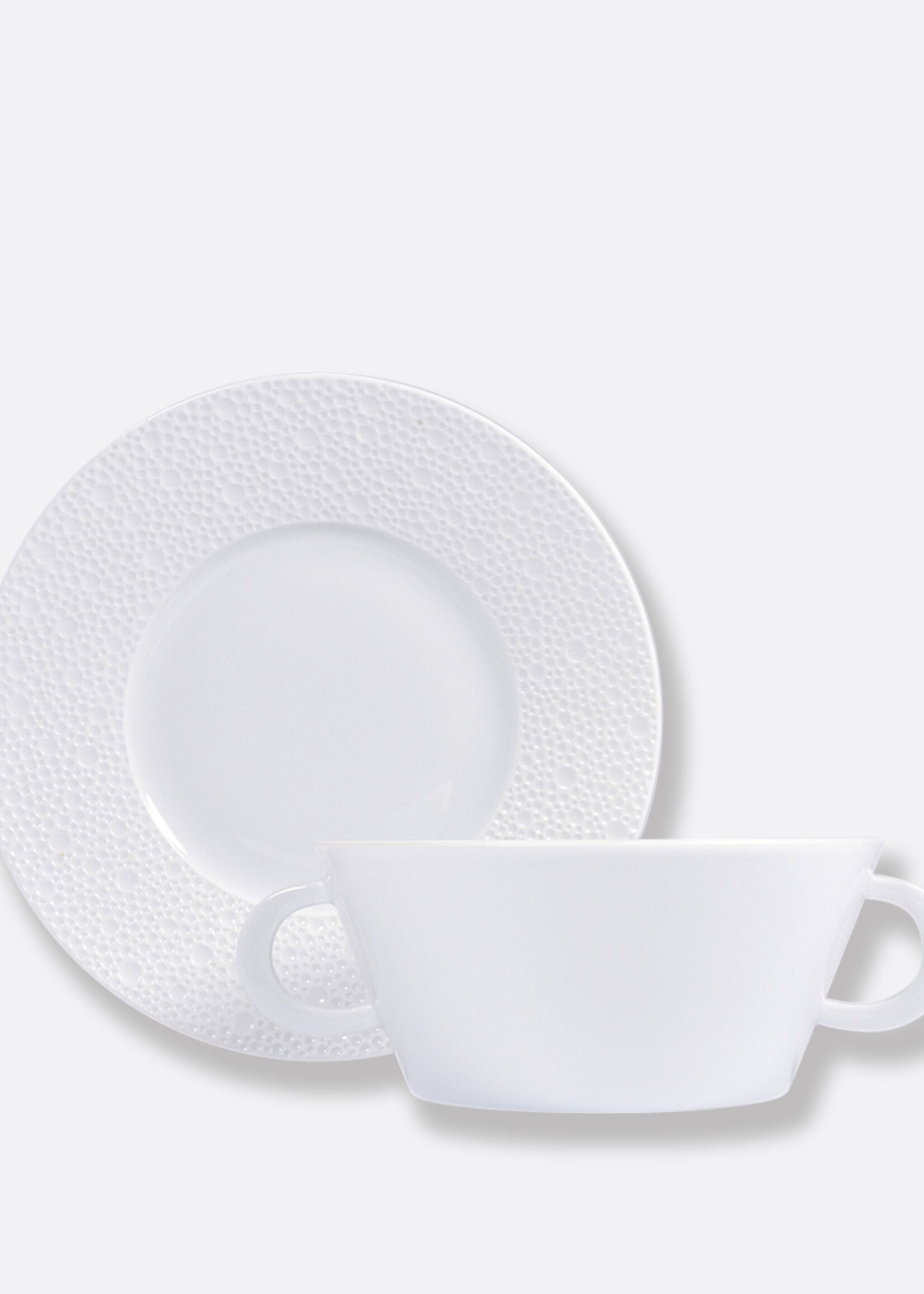 Bernardaud Ecume White Cream Soup Cup & Saucer Set