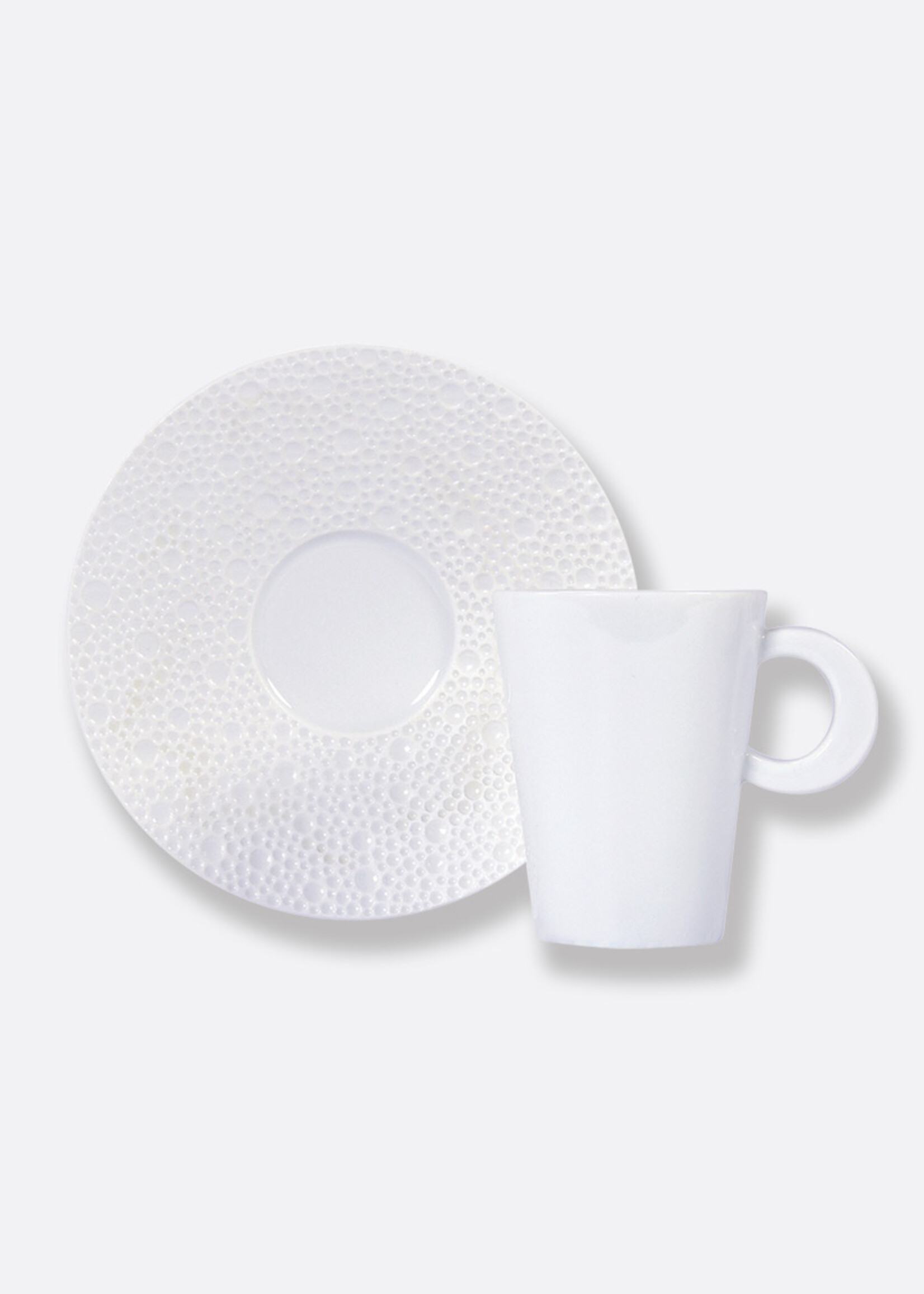 Bernardaud Ecume White Espresso Cup & Saucer Set