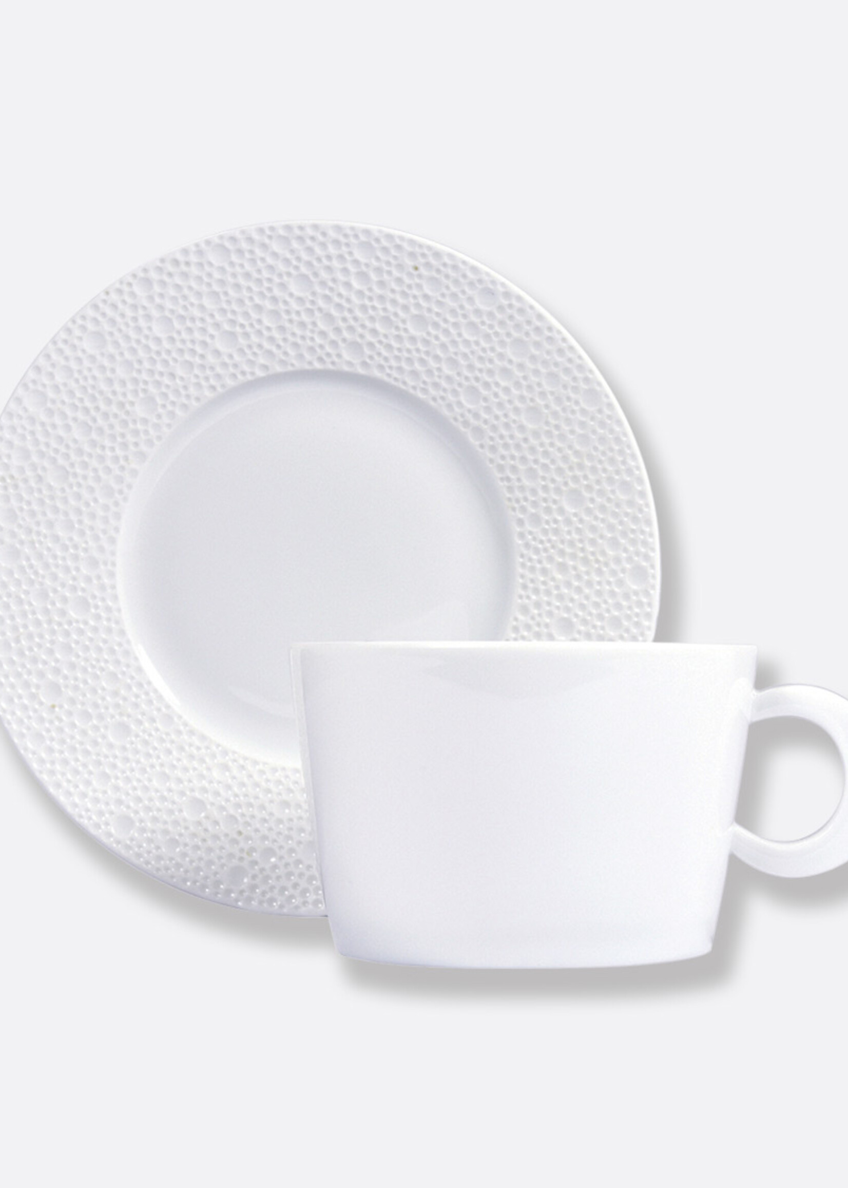 Bernardaud Ecume White Breakfast Cup & Saucer Set