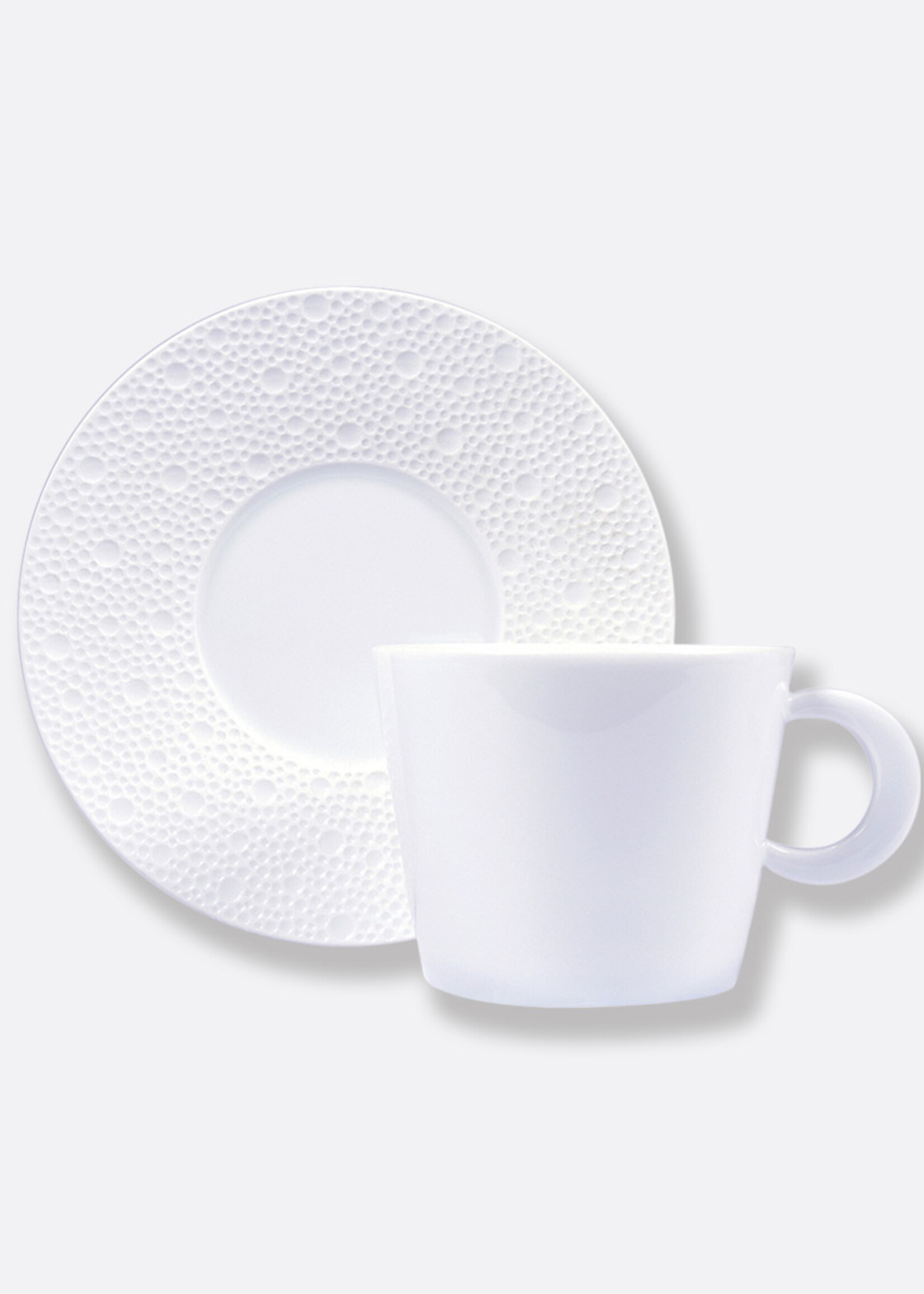 Bernardaud Ecume White Tea Cup & Saucer Set