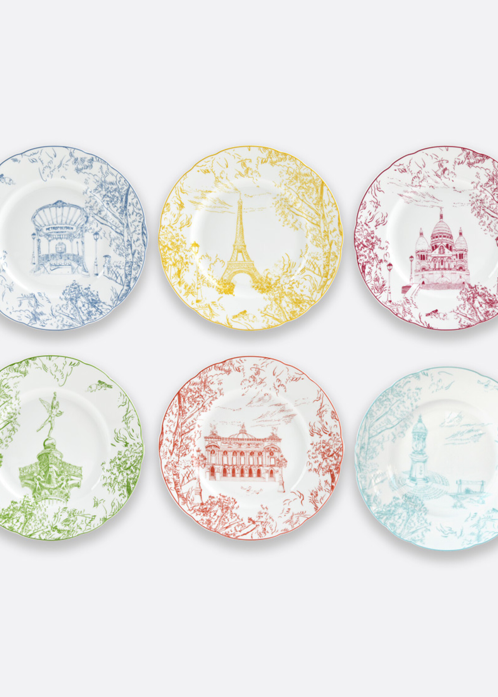 Bernardaud Tout Paris - Set of 6 Salad Plates