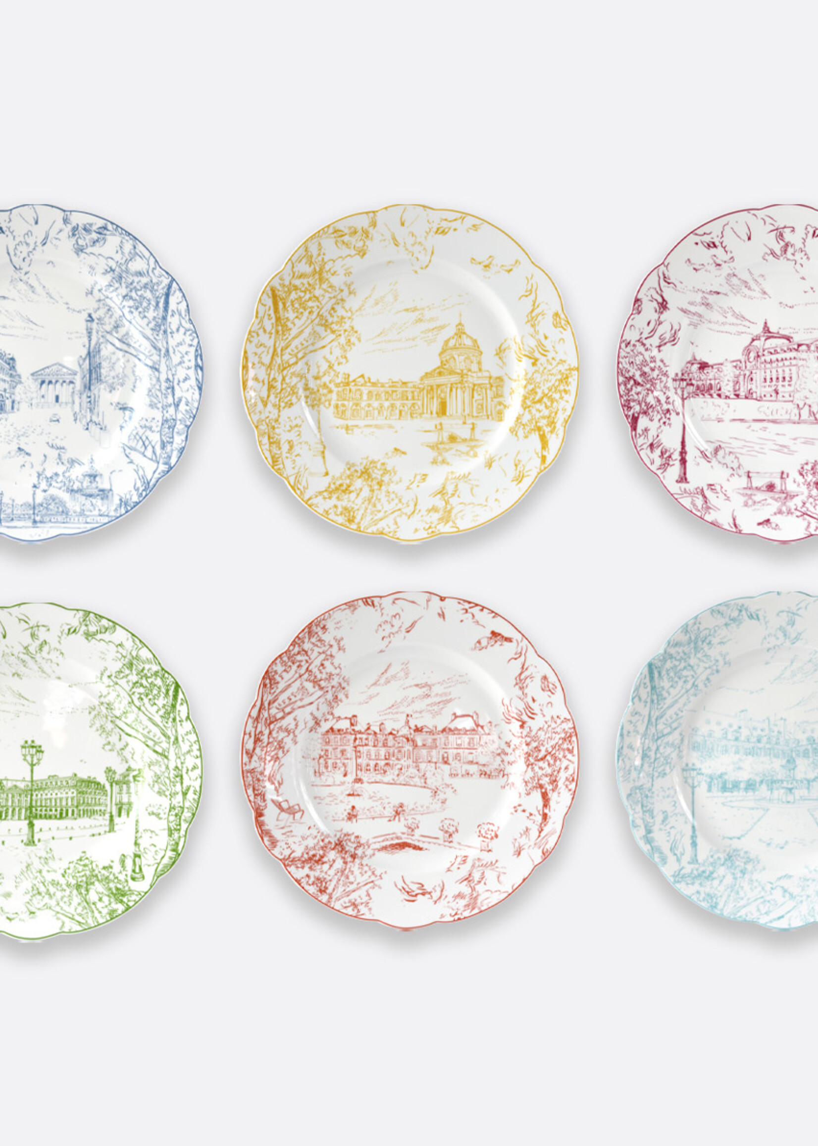 Bernardaud Tout Paris S/6 Dinner Plates