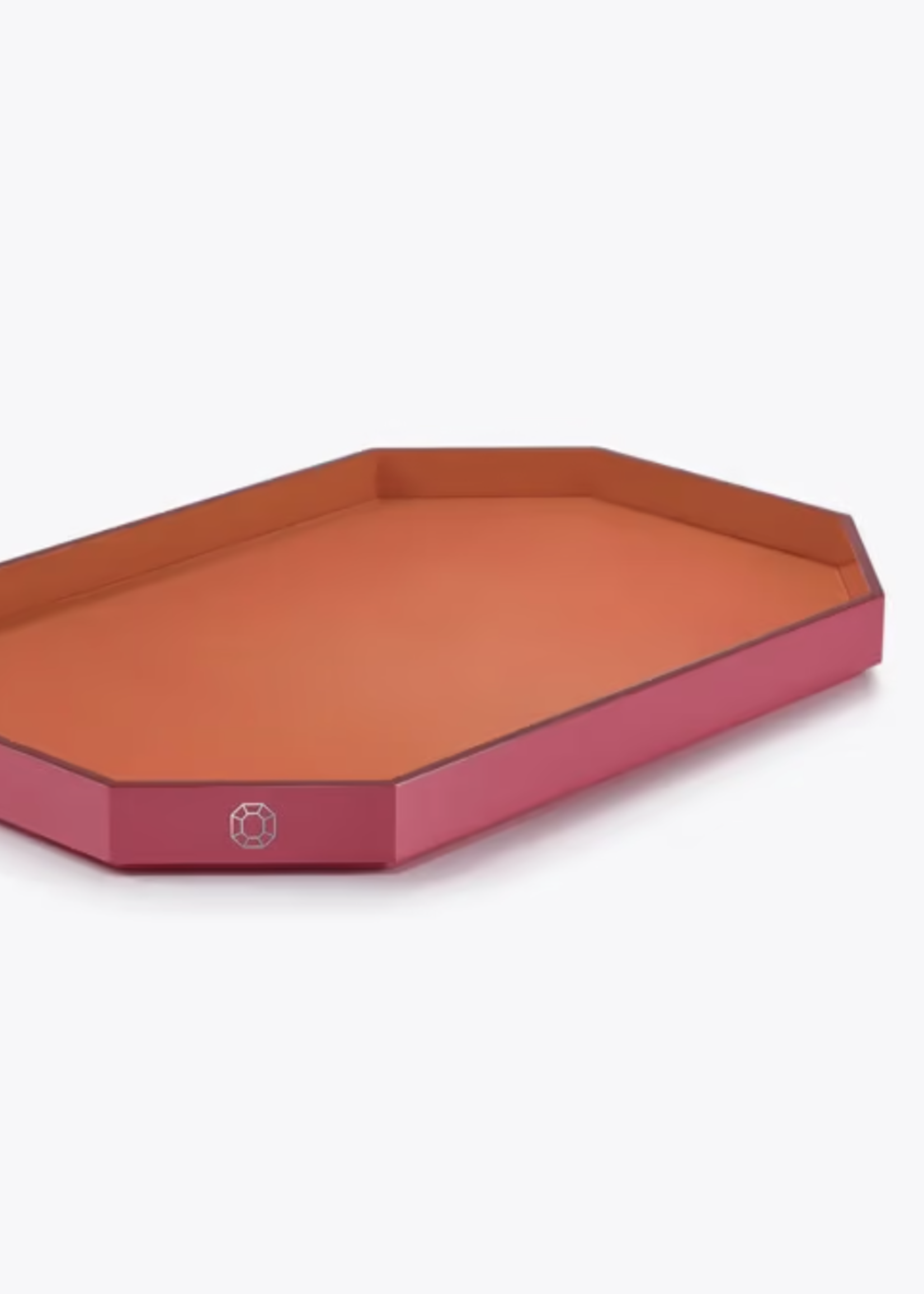 Baccarat Octogon Orange Tray Lg