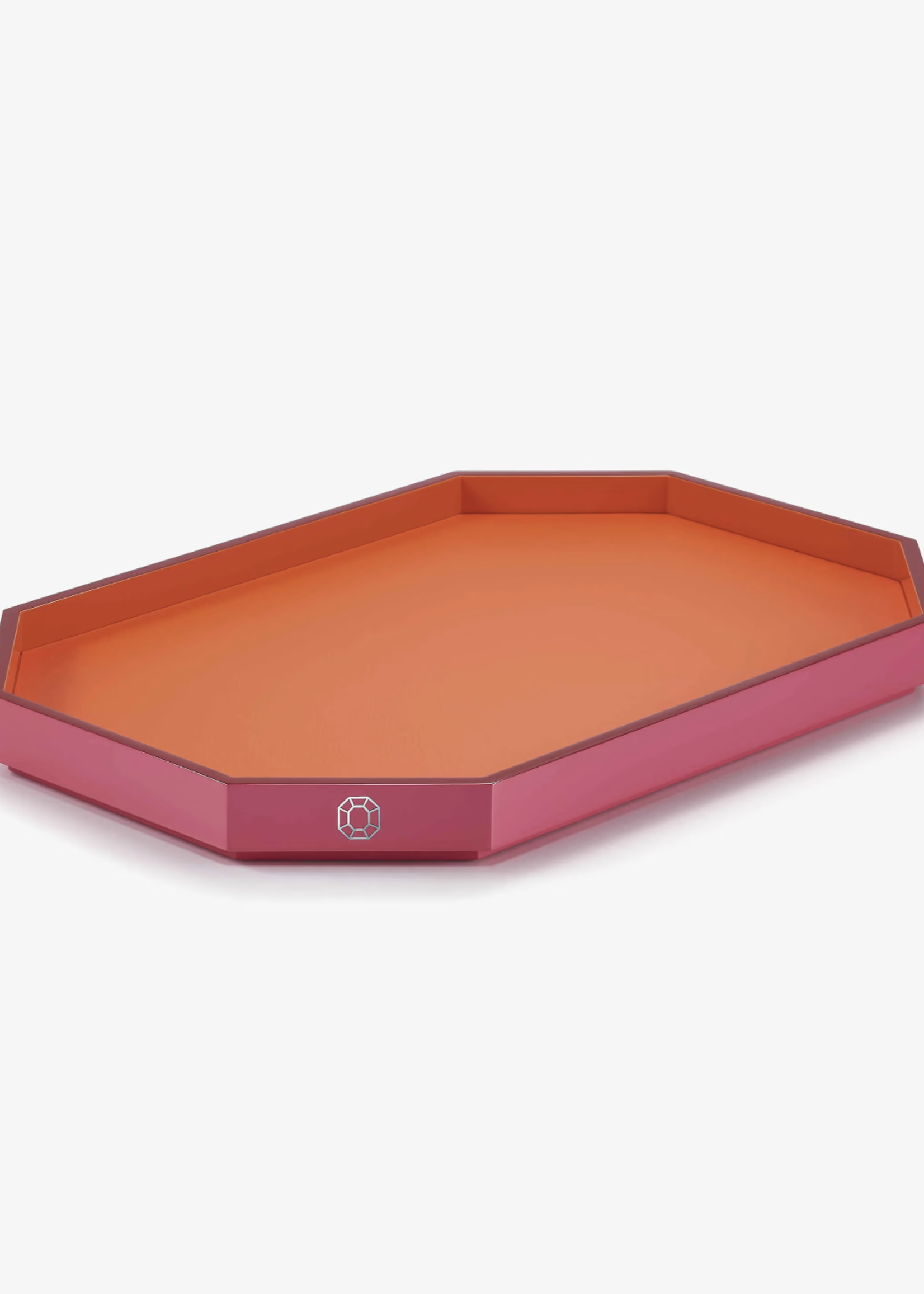 Baccarat Octagon Orange Tray Med