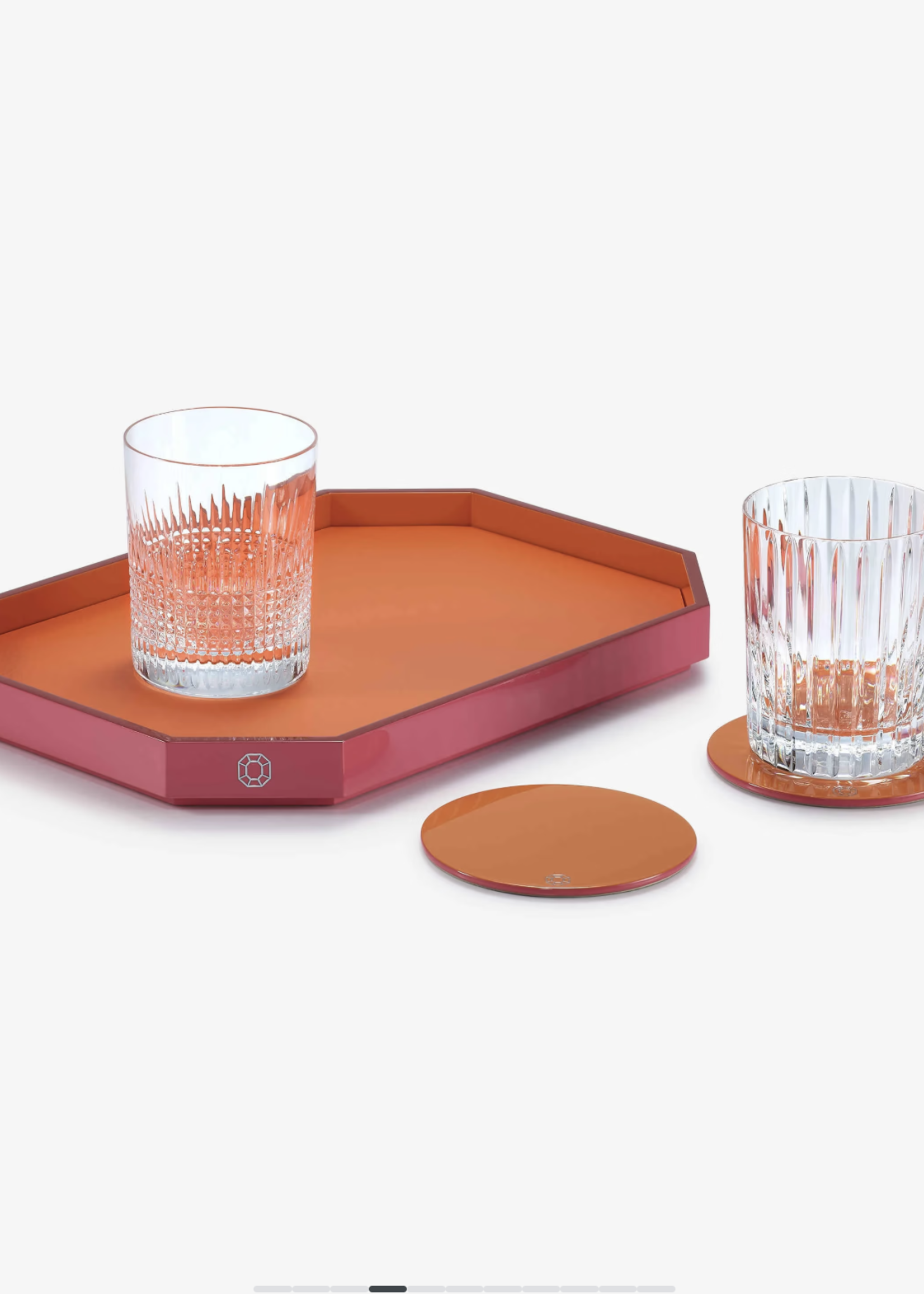 Baccarat Octagon Orange Tray Sm