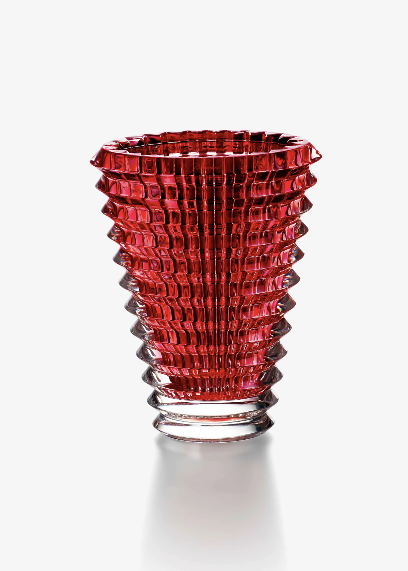 Baccarat Eye Vase Red Sm Oval