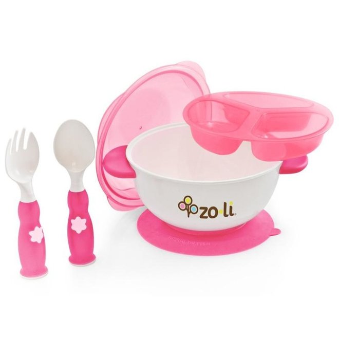 Zoli - Stuck Feeding Bowl Set - Pink