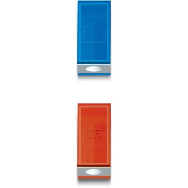 Lego pencil sharpeners NEU Model# 51496 LEGO® Anspitzer 2er Set blau+rot 