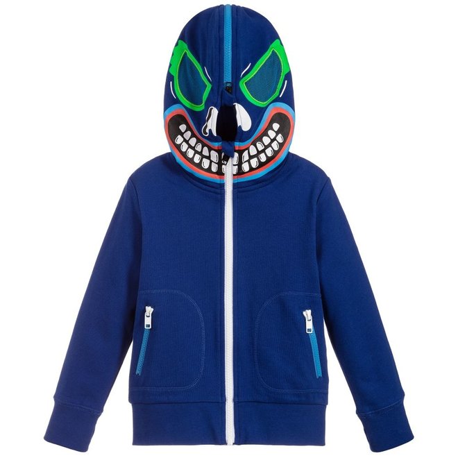 KID BOY ZIP UP HOODIE WITH MONSTER FACE