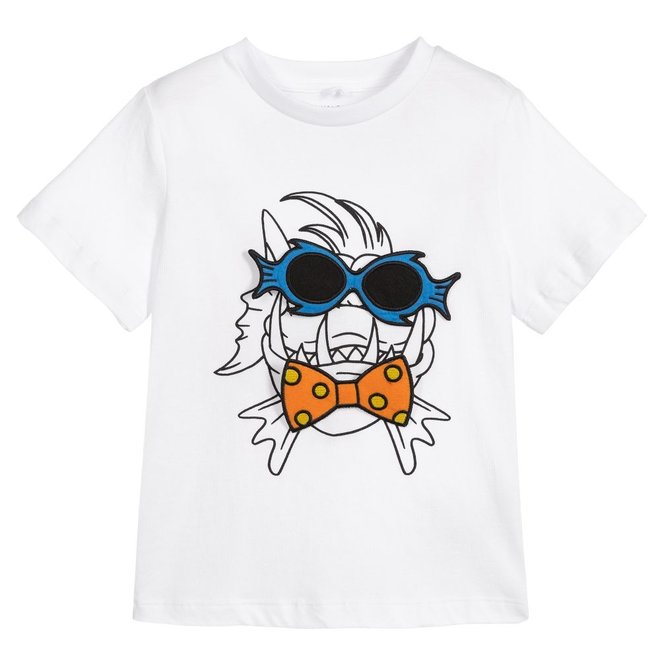 KID BOY FUNNY FACE BADGE TEE