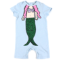 BABY GIRL MERMAID PRINT SS ROMPER
