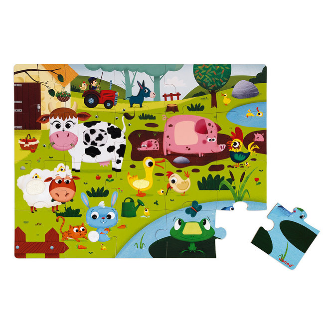 Tactile Puzzle 'Farm Animals' - 20pcs