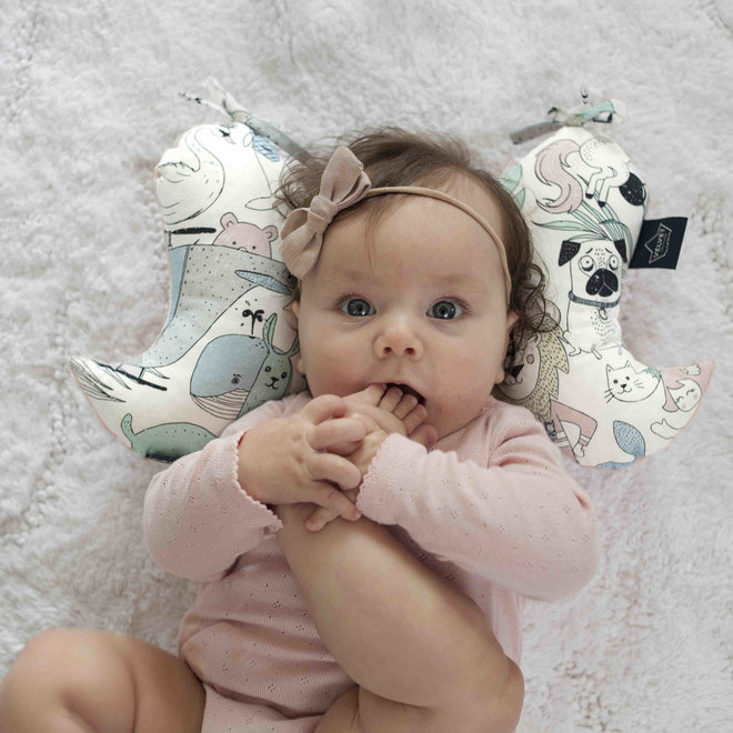 VELVET COLLECTION - ANTISHAKE PILLOW ANGEL'S WINGS - UNICORN RAINBOW KNIGHT - DARK GREY