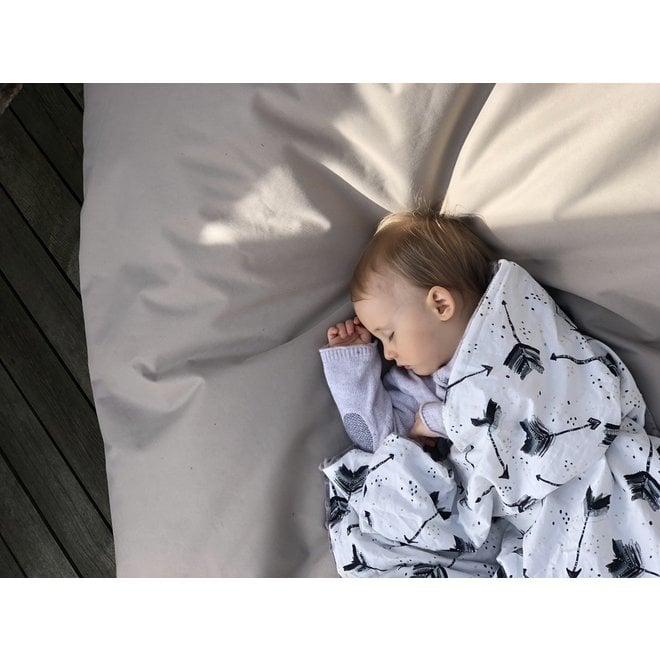 TODDLER LIGHT BLANKET - BOHO ROYAL ARROWS - GREY