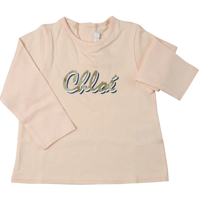 Chloe Chloe White Cotton Logo Top T-Shirt