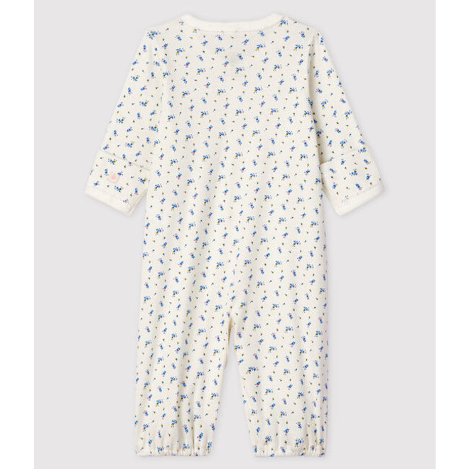 Baby Girls' Floral Print Ribbed Jumpsuit/Sleeping Bag