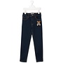 Soft Denim Look Pant With Bear Logo Blue
