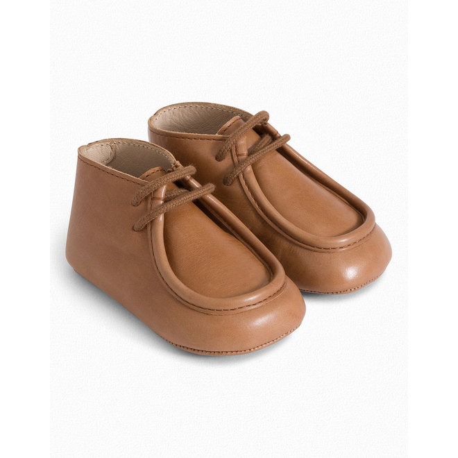 Leather Newborn Shoes Brown