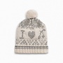 GIRLS' POMPOM HAT LIGHT HEATHERED GRAY