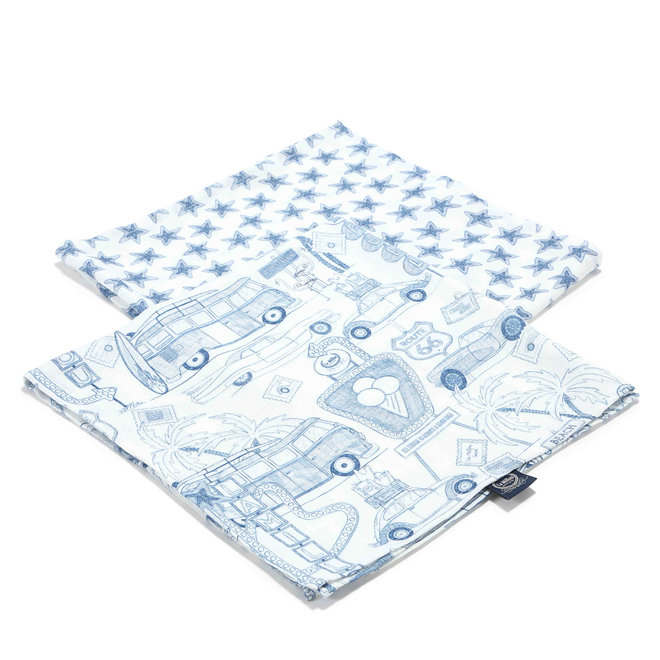 2 PACK SMALL MUSLIN SWADDLE 100% BAMBOO - ROUTE 66 & ROUTE 66 STARS