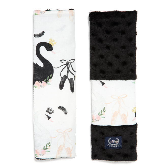 SEATBELT COVER - MOONLIGHT SWAN - BLACK