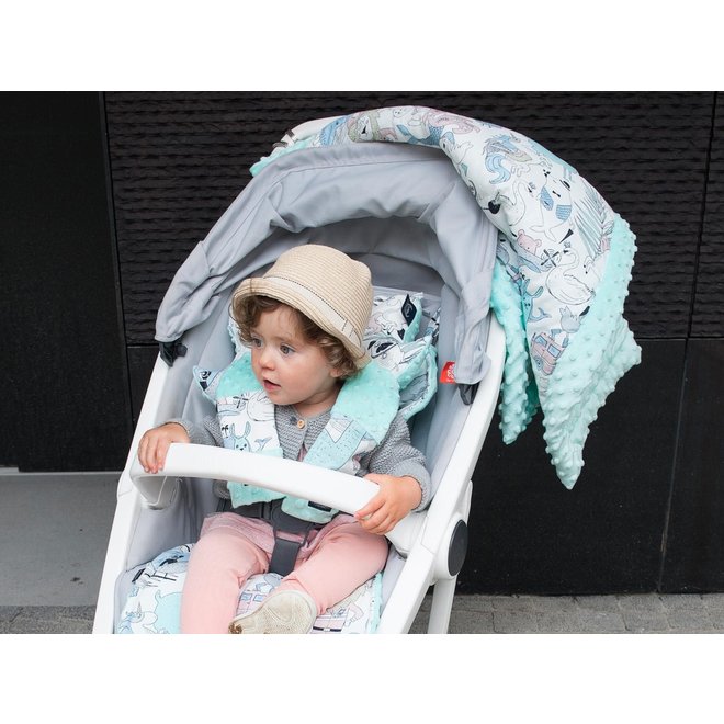 SEATBELT COVER - MOONLIGHT SWAN - BLACK