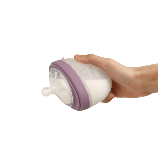 Oval Feeding Bottle With Extra Nipple Plum
