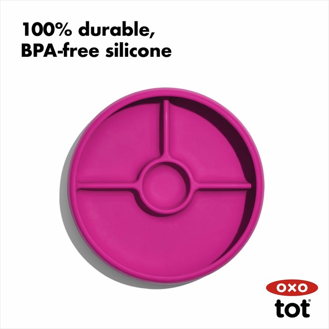 Silicone Divided Plate - Pink