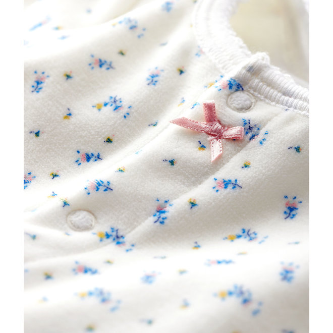 Baby Girls' Floral Print Velour Bodyjama