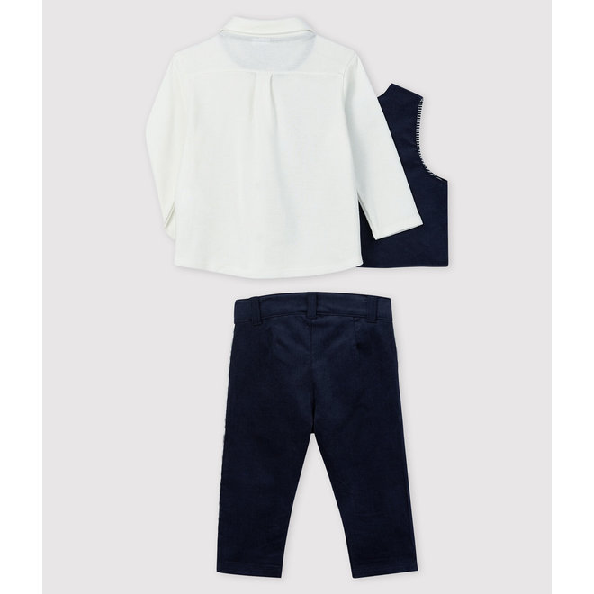 Baby boy's 3-piece set - black/strip/white