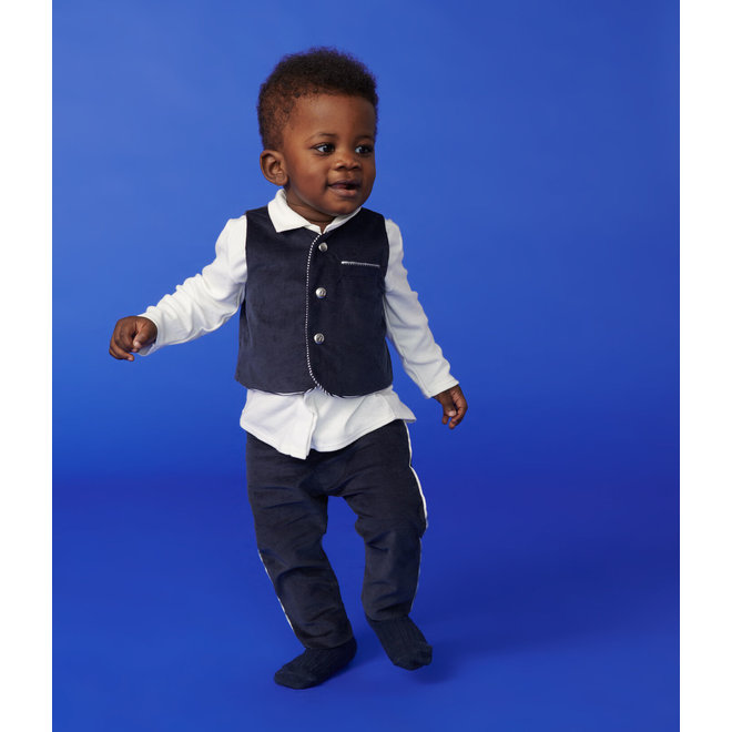 Baby boy's 3-piece set - black/strip/white